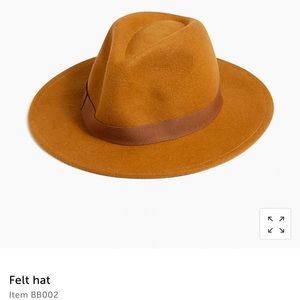 J. Crew felt hat in camel.  New in the package, never opened.